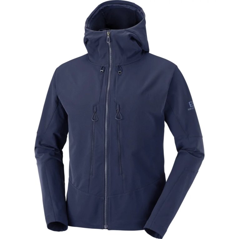 Pánské Bundy Salomon Outpeak Softshell Full Zip Tmavě Blankyt | CZ 79YIVMO